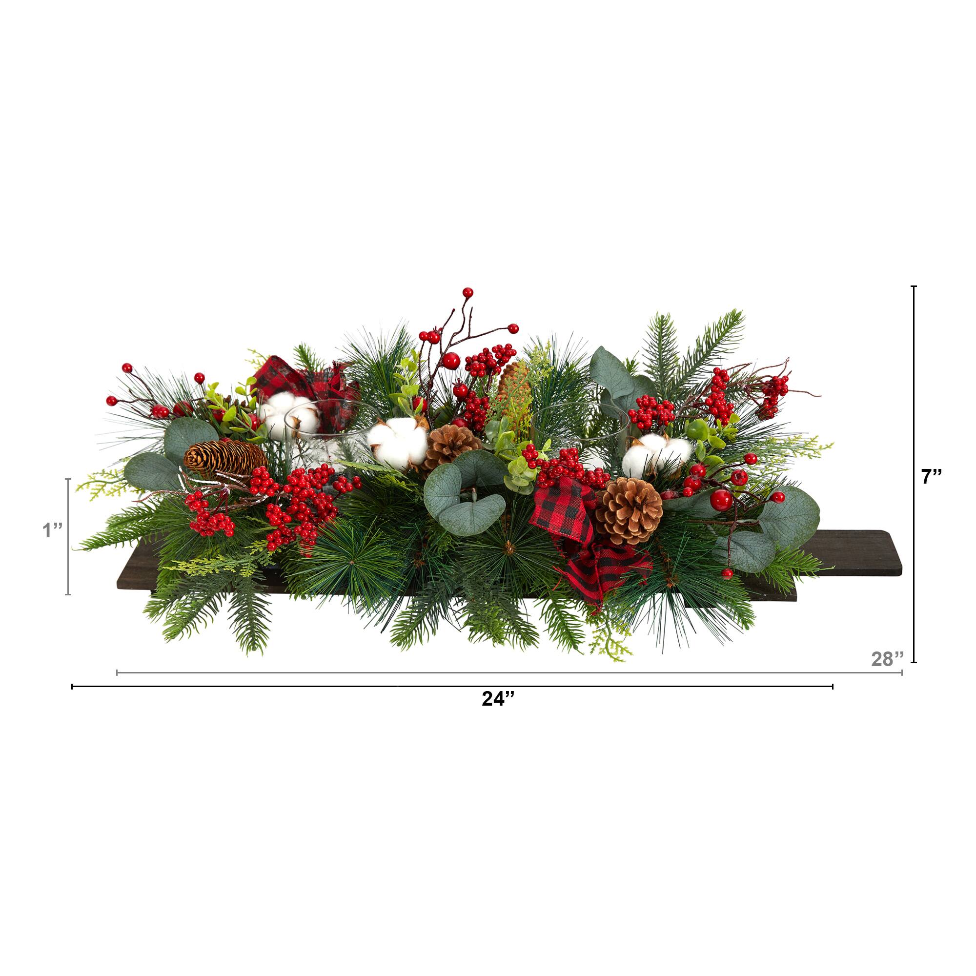 24" Berries, Pinecones & Eucalyptus Arrangement
